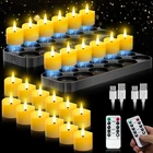 Yiamia 24 Pack Flameless Candles Rechargeable Tea Lights Magnetic Charging Base New. Price: $183.58.