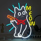 Wanxing Meow Cute Cat Neon Sign Led Yellow Light Of Bedroom Living New. Price: $52.95.