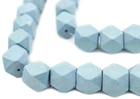 Light Blue Diamond Cut Natural Wood Beads 20MM Faceted Large Hole 16 Inch Strand New. Price: $10.00.