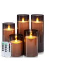 Homemory Gray Flickering Flameless Candles Battery Operated Acrylic Led Pillar New. Price: $31.90.