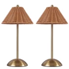 Fortune Shun 2 Pack Boho Rattan Table Lamp,wicker Night Light,led Rechargeable New. Price: $59.36.