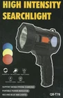 Hi Intensity Led Flashlight 2200 Lumens Usb Rechargeable Cob Searchlight QB-T78 New. Price: $45.54.