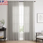 Linen Blend Curtains Two Panels Back Tab Loop Pocket Light Filtering Home Decor New. Price: $60.77.
