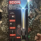 Icon 800 Lumen Rechargeable Led Slim Bar Light, Rotating Head, Collapsible, Gre New. Price: $32.00.