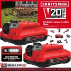 2PACK 20V 3.6AH Battery For Craftsman V20 Lithium-ion CMCB204 CMCB202 CMCB205 Us New. Price: $29.00.