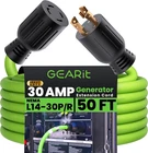 Gearit 30-AMP Generator Extension Cord, 120/250-VOLT, 4-PRONG, 7500W, Nema L14-3 New. Price: $148.84.
