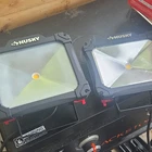 Husky Led Worklight Flood Light, Black, 2 Lights, No Bottom Stands Used. Price: $70.00.
