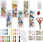 6 Set Cross Stitch Bookmark Kit Stamped Four Flower And Birds New. Price: $26.80.