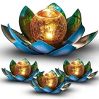 Vihose 4 Pcs Lotus Solar Light Outdoor Led Waterproof For Patio Lawn (blue) New. Price: $80.98.