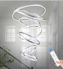 Modern Silver Spiral Led Chandelier, 7-RINGS, 155W, 3000K-6500K, Remote Control New. Price: $150.00.