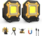 2 Rechargeable Led Work Light, 6000MAH 16 Hours Pack, Yellow New. Price: $42.92.