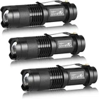 3 Pack Mini Flashlights Focus Adjustable SK68 Single Mode Tactical Led New. Price: $28.92.