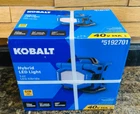 Kobalt 40V 2200-LUMENS Led Battery Op & Plug-in Rechargeable Portable Work Light New. Price: $79.88.