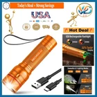 Rechargeable Led Flashlight G1000 Lumens Orange Waterproof Tactical New. Price: $18.71.