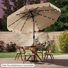 Costway 10FT Solar Patio Umbrella With 24 Led Lights - Beige New. Price: $208.99.