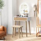 Elecwish Vanity Set Makeup Dressing Table With 3 Led Lights Stool Mirror Drawer New. Price: $119.99.