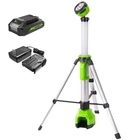 Greenworks 24V Light With Tripod Stand Max 2200 Lm W/2AH BATTERY+2A Charger New. Price: $179.99.