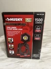 Husky Clamp Led Work Light 1500-LUMEN Rechargeable Impact Resistant Cordless- New. Price: $54.99.