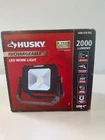 Husky 2000-LUMEN Portable Water Resistant Led Work Light Magnet Base In Handle Open. Price: $25.95.