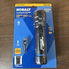 New Kobalt 1500-LUMEN 4 Mode Focusing Led Rechargeable Flashlight 5697567. Price: $24.99.