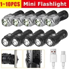 1-10PCS Usb Rechargeable Led Flashlight Tactical Police Super Bright Torch Lot New. Price: $26.99.