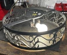 Vintage Black Rod Iron Ceiling Mount Light Fixture Underwriters Laboratories Usa Used. Price: $150.00.