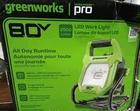 Greenworks 80-VOLT Led Battery-operated Plug-in Portable Shop Light WL80A00 Open. Price: $74.99.
