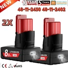 For Milwaukee M12 8.0AH Battery Lithium Extended Capacity 48-11-2460 2PC New. Price: $30.98.