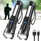 Rechargeable Led Flashlights, 90,000 Lumens Super Bright Handheld Black New. Price: $52.88.