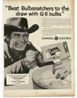 1956 General Electric Light Bulbs Lamps Clint Walker Movie Star Print Ad Used. Price: $8.95.