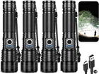 Rechargeable 4 Packs, 99,000LM Super Bright High Lumens Light, New. Price: $72.79.
