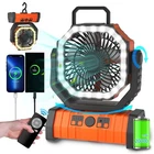 Adust Camping Fan Battery Operated Powered With Led Lantern Light 20000MA... New. Price: $52.73.