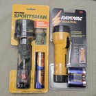 Nos Older Rayovac Flashlights Sportsman Camo Rubber & I2D-B Industrial New. Price: $29.99.