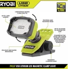 Ryobi Usb Lithium Led Magnetic Clamp Light - FVL57 * Bare Tool Open. Price: $28.95.