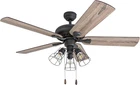 Lincoln Woods 52" Industrial Led Ceiling Fan With Light & Pull Chain - Bronze New. Price: $264.99.