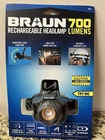 New!! Braun 700 Lumen Adjustable Rechargeable Led Headlamp W/ Charging Cable. Price: $29.25.