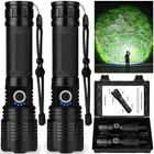 2 Pack Rechargeable Flashlights 99000 High Lumens Super Bright Led Black Set New. Price: $35.99.