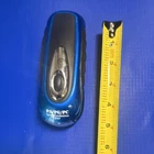 Blue/black Clip-on Led Flashlight Hand Crank Used. Price: $11.99.