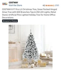 Costway 6FT Pre-lit Snow Flocked Christmas Tree W/ 250 Led Lights & Stand Nib New. Price: $50.00.