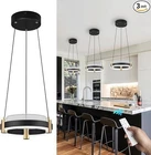 Modern Led 3-PACK Ring Chandeliers Black & Gold With Remote Control Dimmable Open. Price: $49.89.