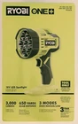 Ryobi 18V Led Spotlight PCL661B (tool Only) 3000 Lumens Modes New. Price: $49.88.