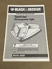 Black & Decker Spotliter Rechargable Light Pamphlet Model 9360B Used. Price: $15.00.