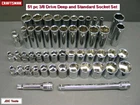 Craftsman Tools 51 Pc 3/8" Drive Socket Set 44 New. Price: $97.95.