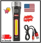 Hyper Tough 300-LUMEN Rechargeable Led Work Rotating Flashlight Magnetic New. Price: $21.90.