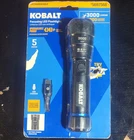 Kobalt 3000-LUMEN Rechargeable Cordless Led Flashlight, Usb, Flood/spot, 5 Modes New. Price: $25.00.