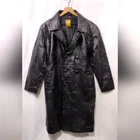 New Mens Patchwork Leather Trench Coat Size Black Boho Retro Grunge Rockabilly. Price: $149.88.